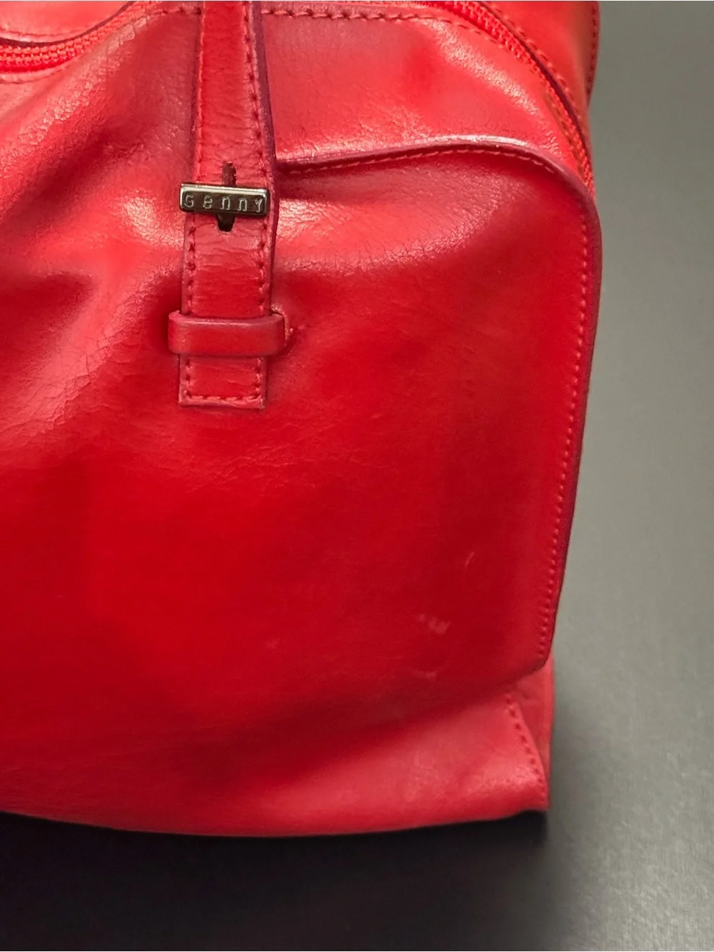 GENNY Made In Italy Red Leather Bag Purse